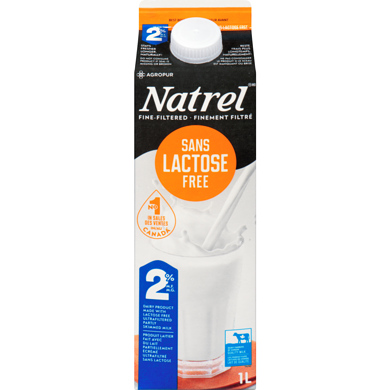 Lait 2% 1L Natrel sans lactose