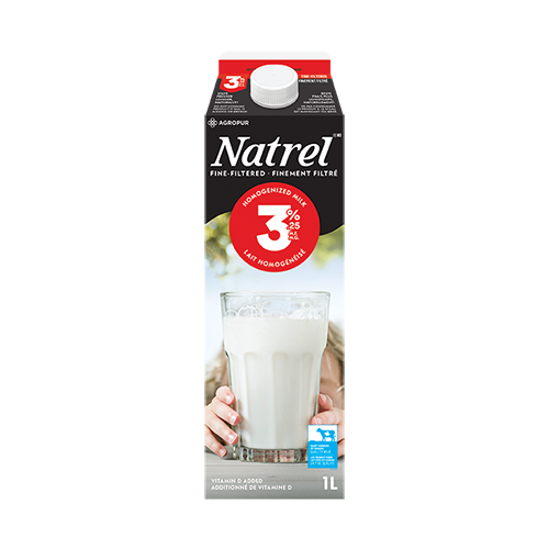 Lait 3.25% 1L Natrel finement filtré