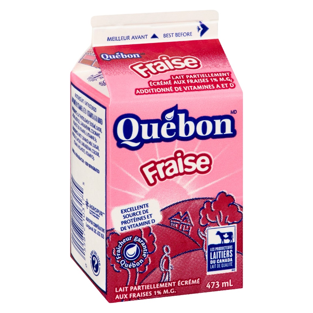 Lait Fraises 473ml Québon