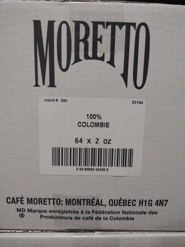 Café Moretto 100% Colombien 64X2Oz