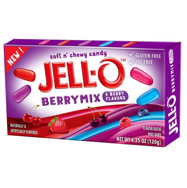 Bonbons Jell-O Mix Baies 120g