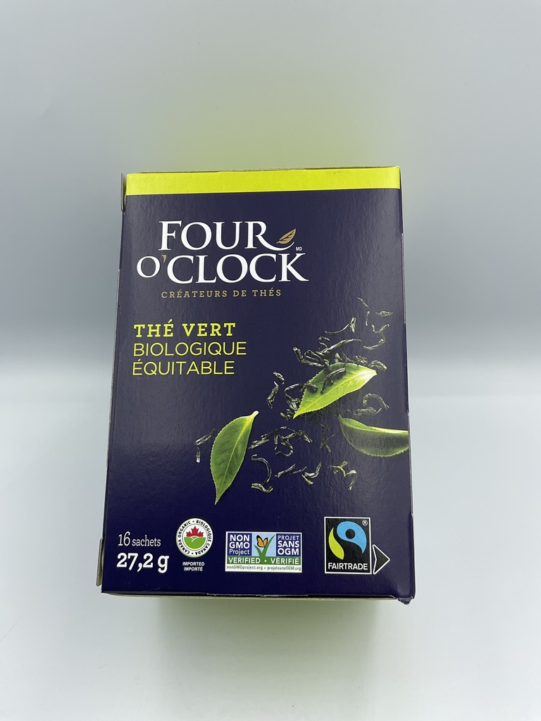 Thé Four O'clock Vert biologique équitable menthe 16u