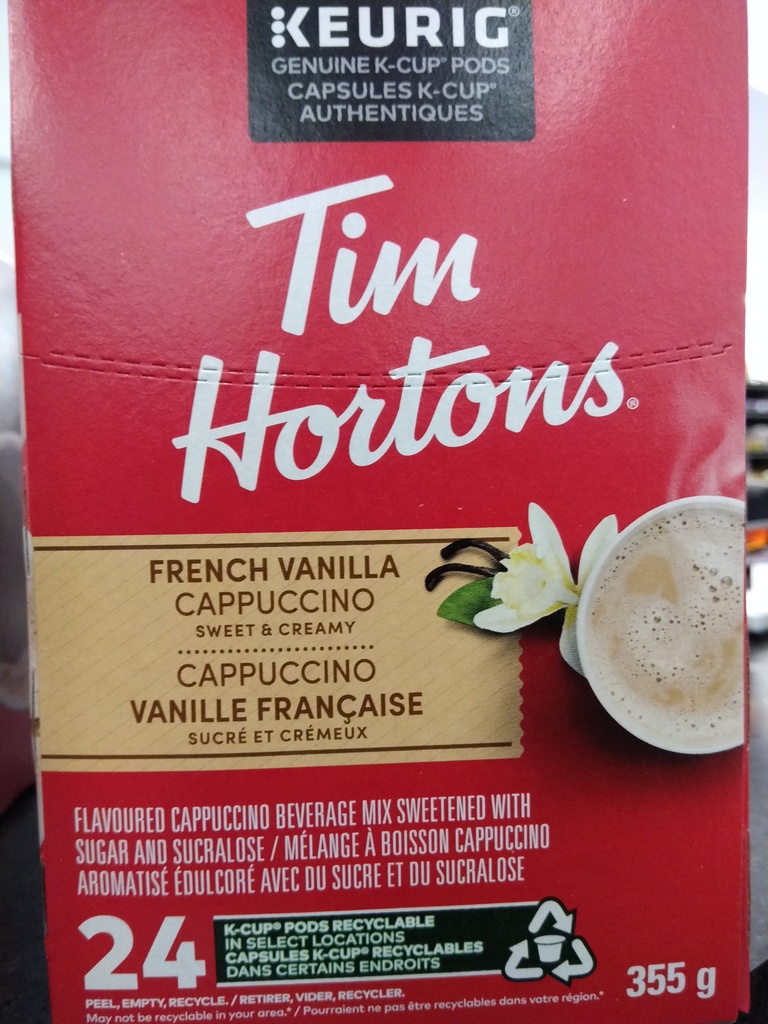 Tim Hortons Cappuccino Vanille Francaise 24 Unites