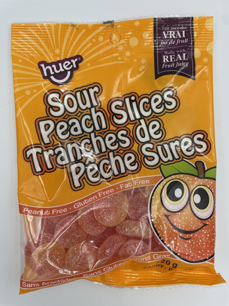 Huer tranches peches sures 120g