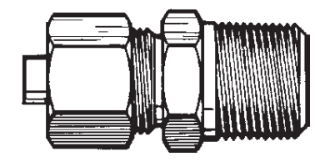 [968-6C] MALE CONNECTOR (Tube to Male Pipe) 3/8 OD - 3/8 NPT