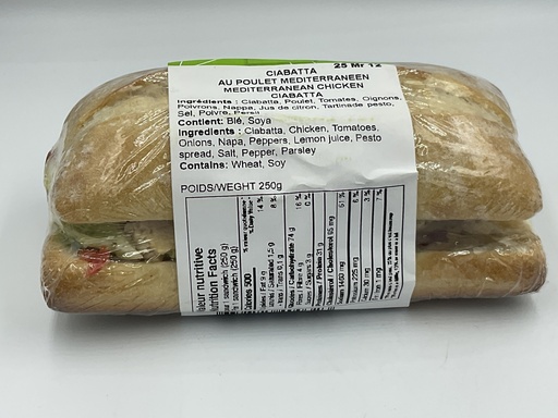 [CF323] Ciabatta poulet méditerraneen