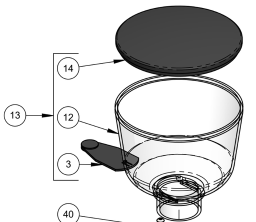 [G1085.K] Assembled 250g bean hopper