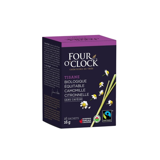 [2740] Four O'Clock - Tisane Camomille Citronnelle Bio Équitable (16 unités)