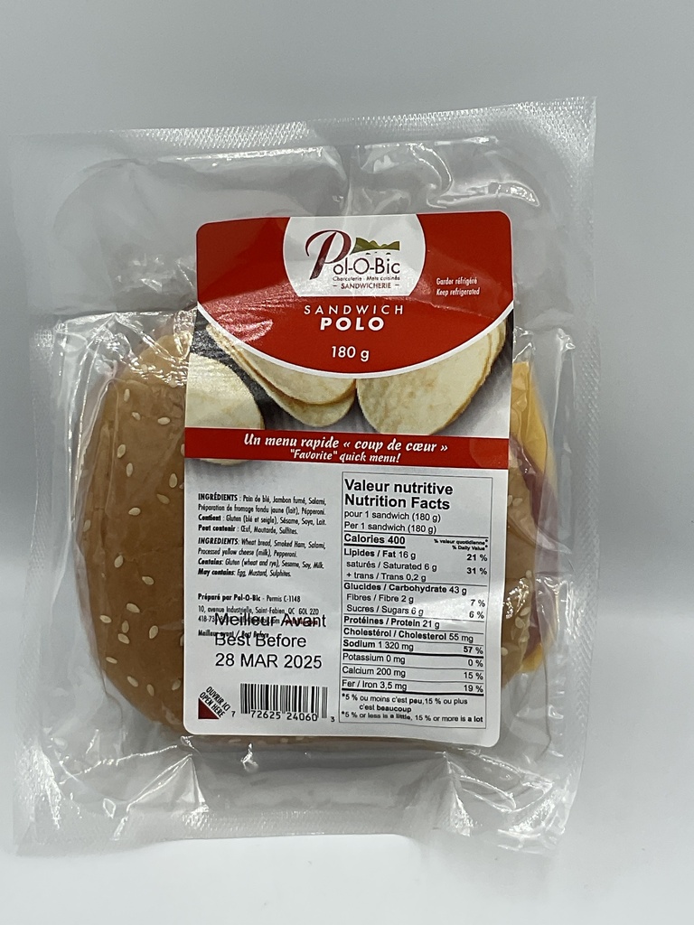 Sandwich Polo Bic 180g