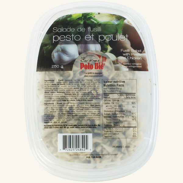 Fusilli Pesto Et Poulet 250 Gr.Polo