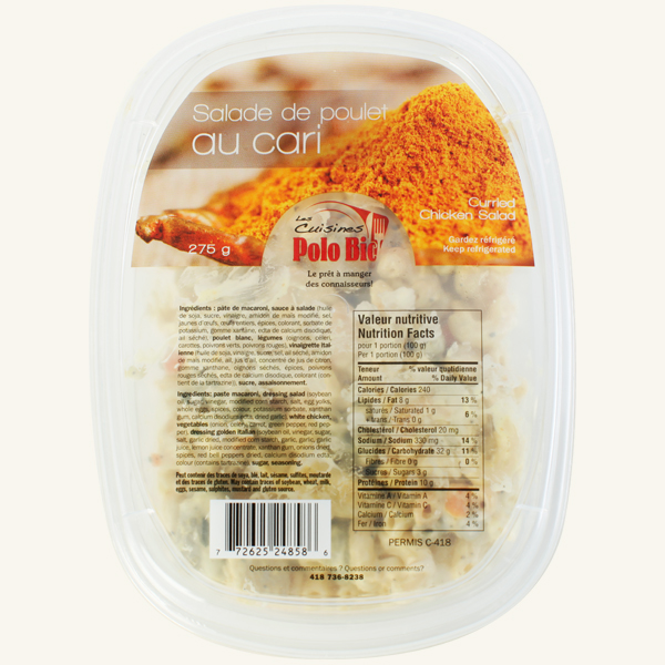 Salade poulet et cari 275 Gr.Polo