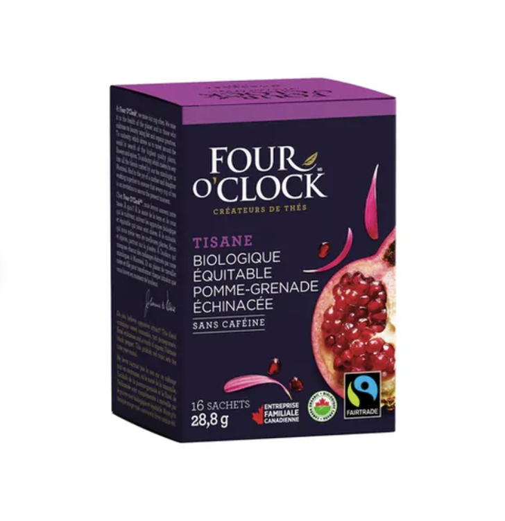 Tisane Four O'clock biologique équitable pomme-grenade échinacée 16u