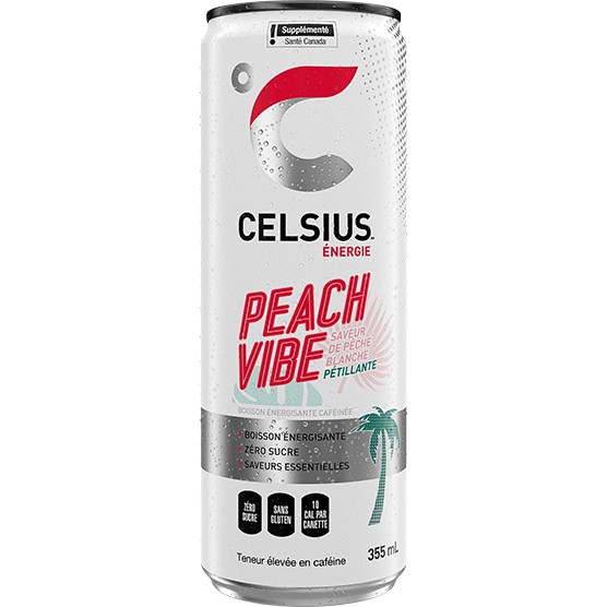 Celsius peche blanche 355 ml