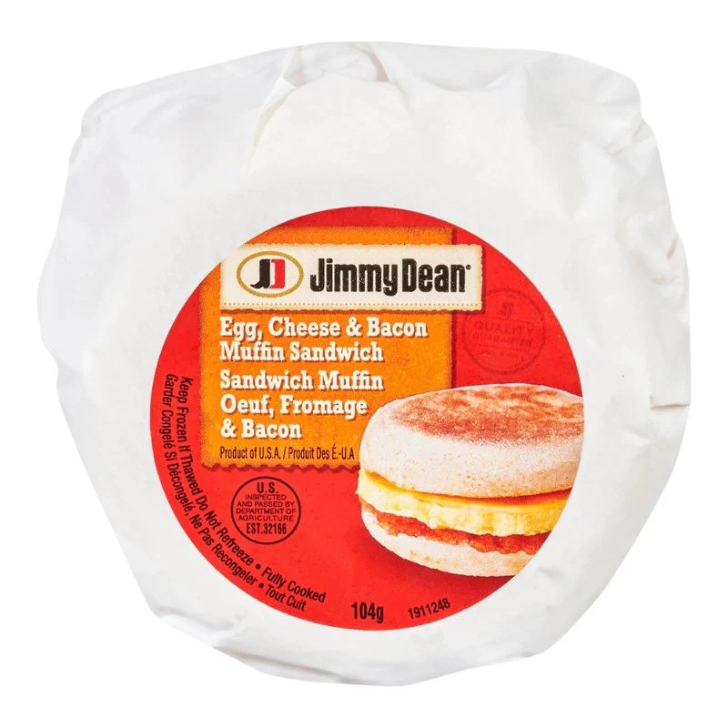 Muffin anglais oeuf bacon fromage 104 gr Jimmy Dean