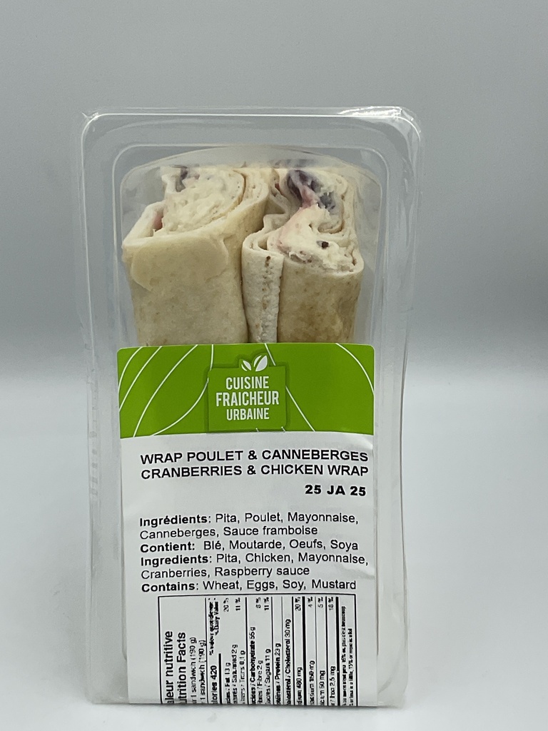 Wrap poulet canneberge