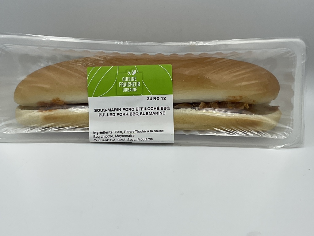 Sous-marin porc effiloché