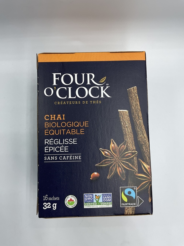 Four O'Oclock - Thé Noir Chai Bio Équitable 16 Un