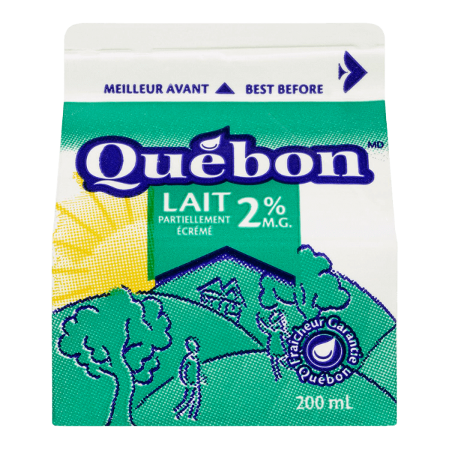 Lait 2% 200 Ml Quebon