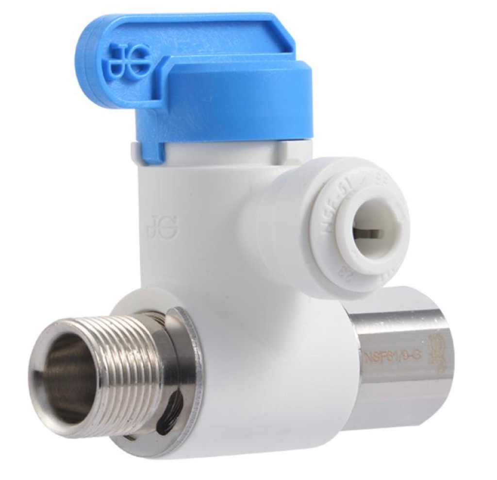 Angle Stop Adapter Valve 3/8” male compression x 3/8” female compression, ¼” tube   (6114-4)