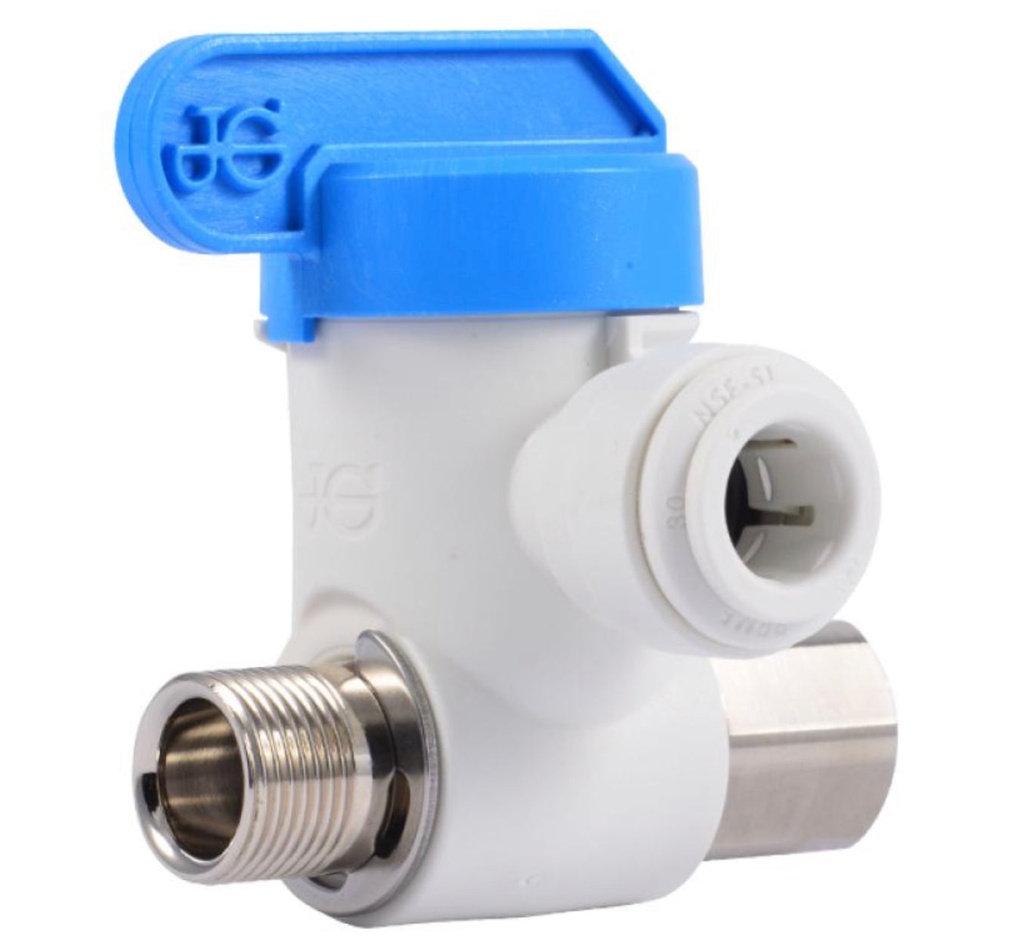 Angle Stop Adapter Valve 3/8 male compression x 3/8” female compression, 3/8” tube  (6114-6)