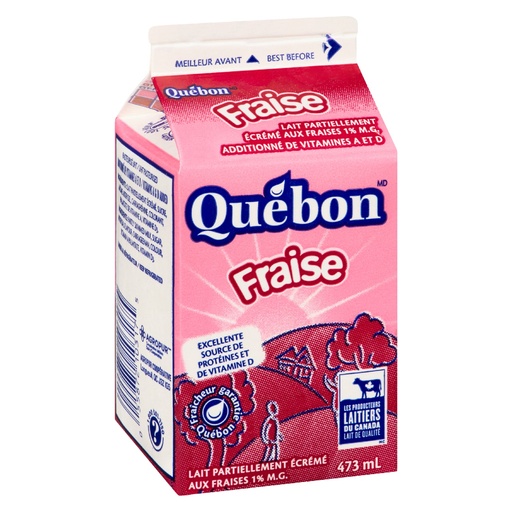 [LA08303-0210317] Lait Fraises 473 Ml Quebon