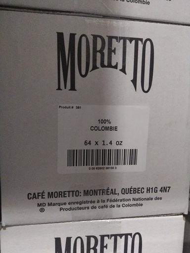 [361] Cafe Moretto 100% Colombien 64X 1.4