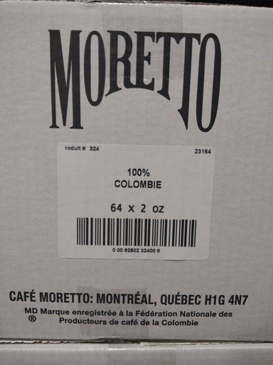 [324] Café Moretto 100% Colombien 64X2Oz