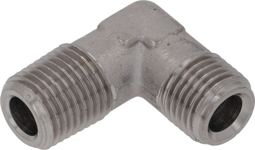 [11011448] "L" FITTING G. 1/4M - 1/4M - HEX. 13mm - "NICKEL-PLATED BRASS"