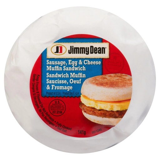 [34213] Muffin anglais oeuf saucisse fromage 141 gr Jimmy Dean