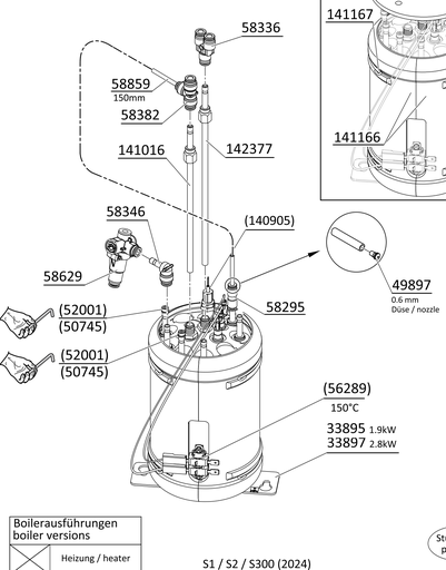 [PREX033897] Bouilloire vapeur S1-S2-S300 (2024) (STE) 2.8kW